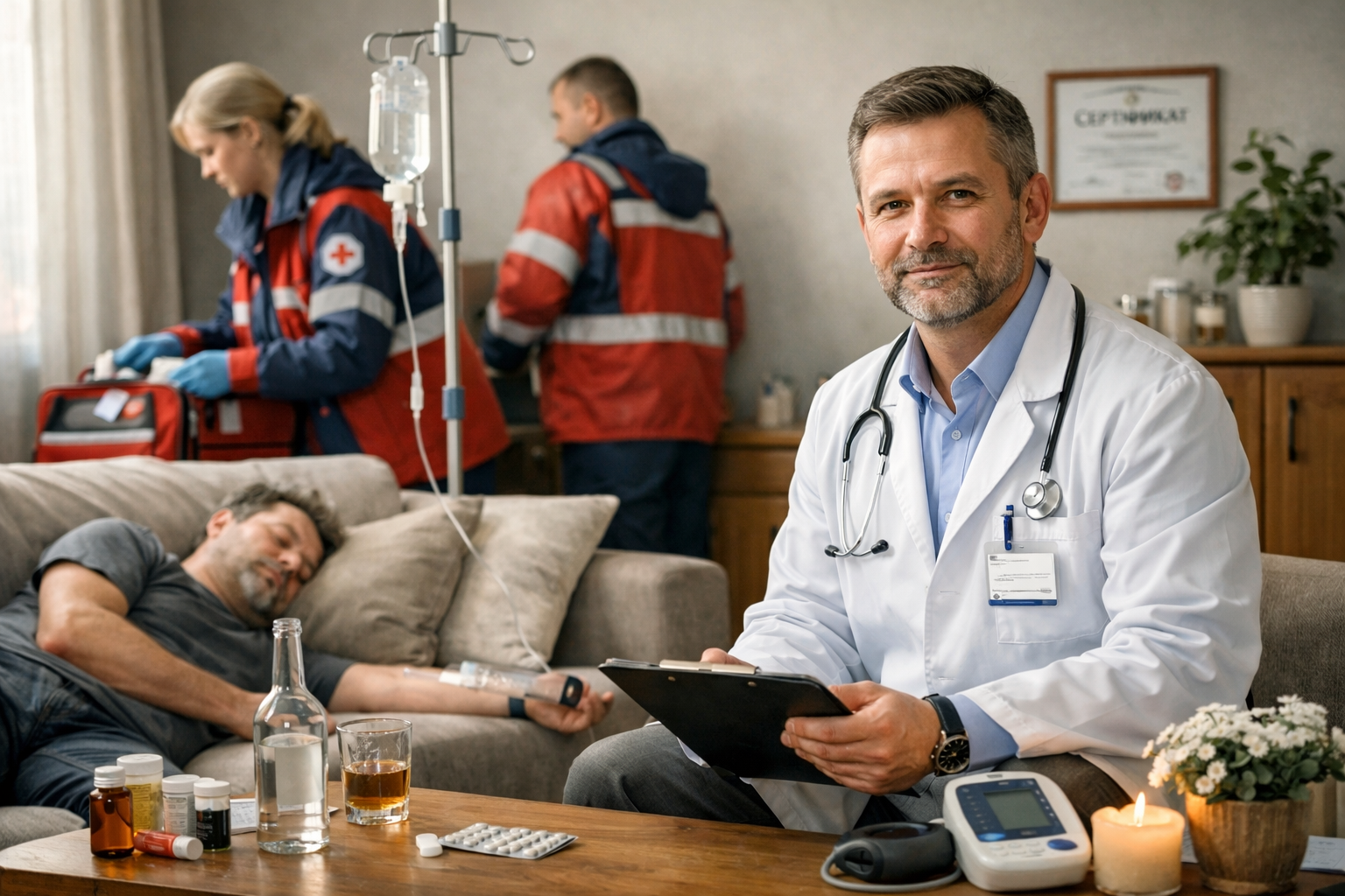 Противопоказания к выводу из запоя на дому: когда нужна скорая